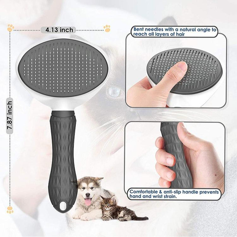 Transform Grooming Time with the One Button Self-Cleaning Comb for Cats & Dogs! 🐶🐱✨ Say Goodbye to Fur Clutter!