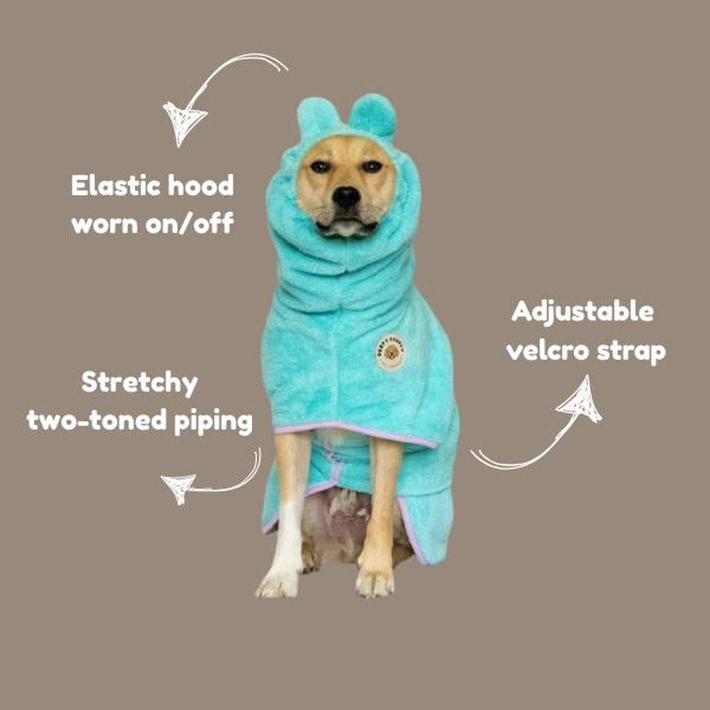 Transform Your Pup's Bath Time with the DERPY CHAPPY Premium Microfiber Dog Towel Robe - Ultra-Absorbent, Quick-Dry Comfort for Dogs & Cats of All Sizes!