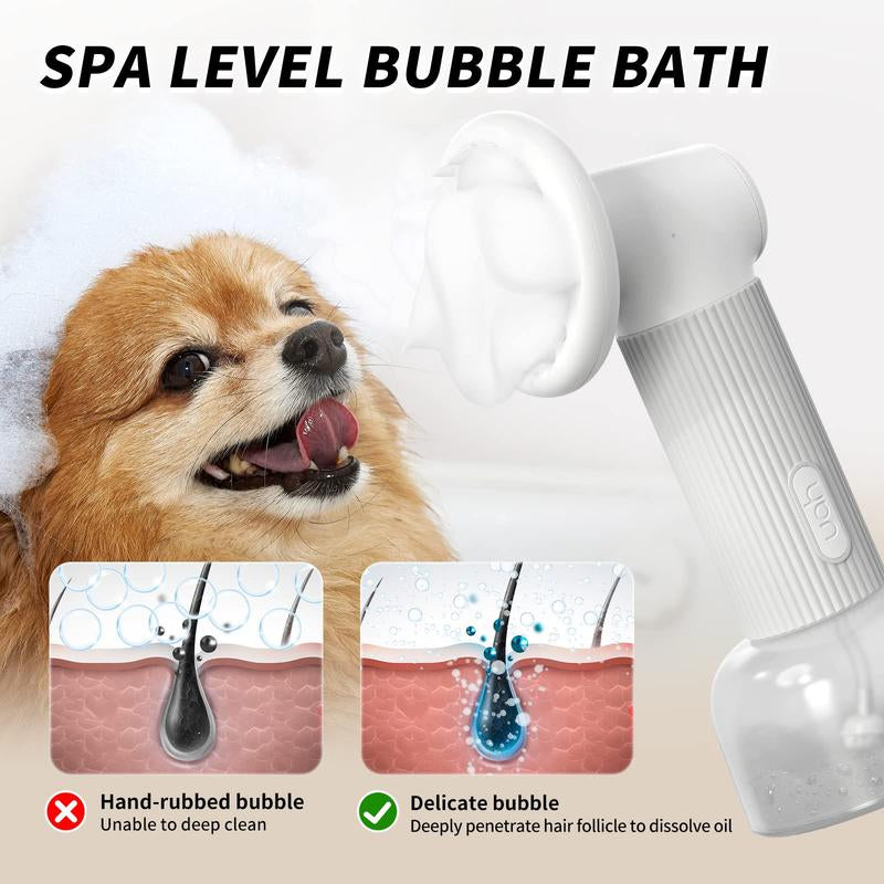 Transform Bath Time into a Fun Adventure with the Uahpet Auto-Foaming Dog Bath Brush - Effortless Cleaning for Happy Pups!