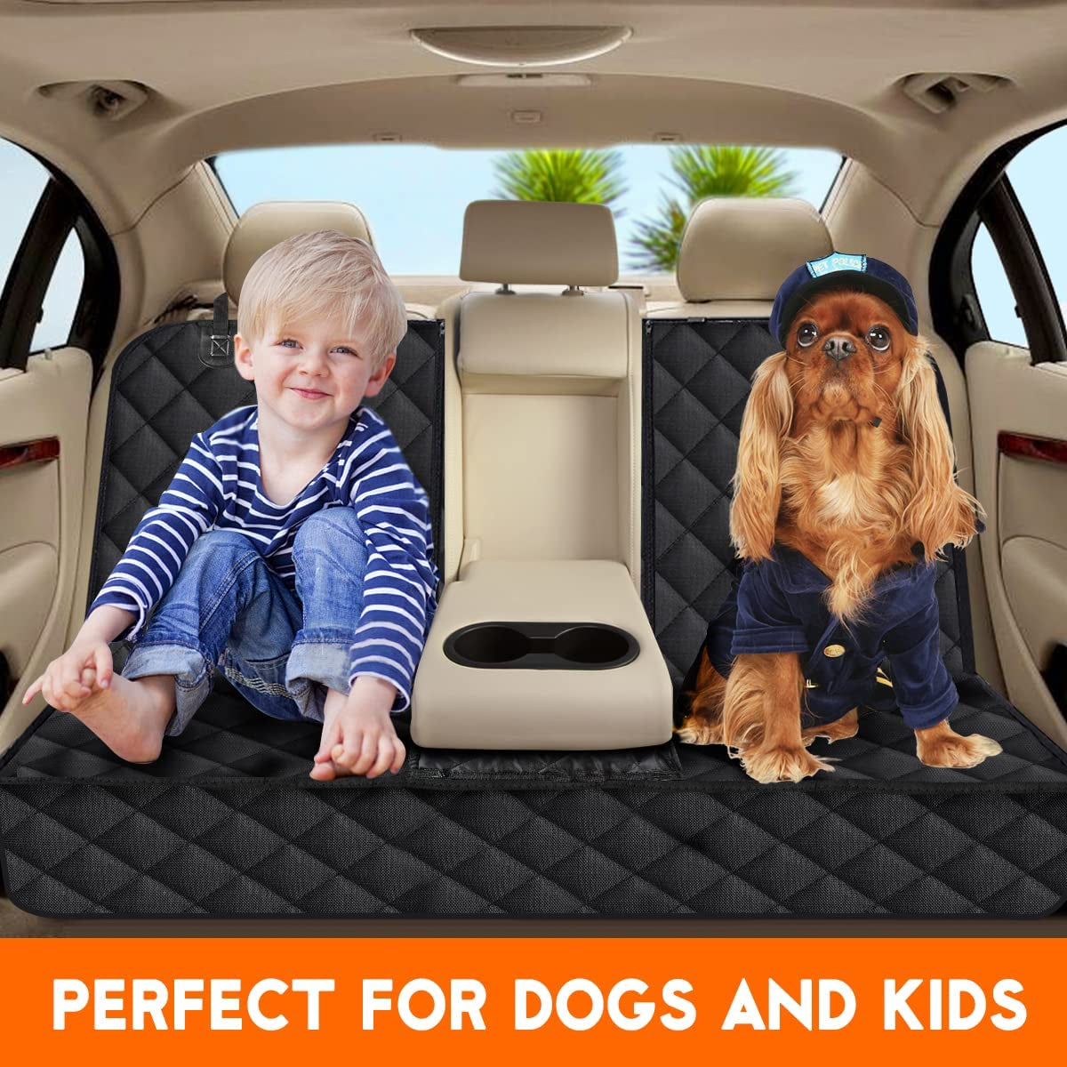 Ultimate Dog Car Seat Cover - Waterproof, Non-Slip Protector for Back Seats, Fits Most Cars, Trucks & SUVs - Black