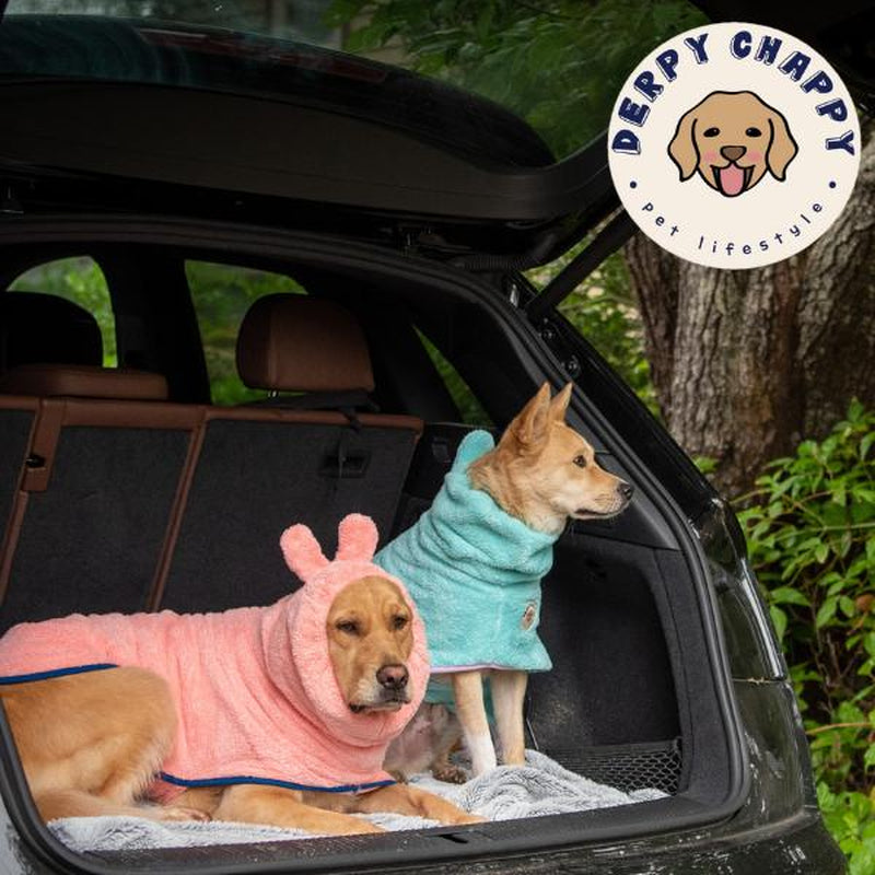 Transform Your Pup's Bath Time with the DERPY CHAPPY Premium Microfiber Dog Towel Robe - Ultra-Absorbent, Quick-Dry Comfort for Dogs & Cats of All Sizes!