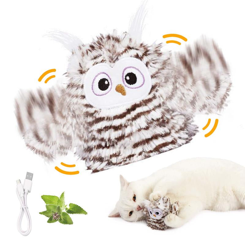 Exciting FOFOS Cat Toy: Swinging Owl with USB for Interactive Playtime!
