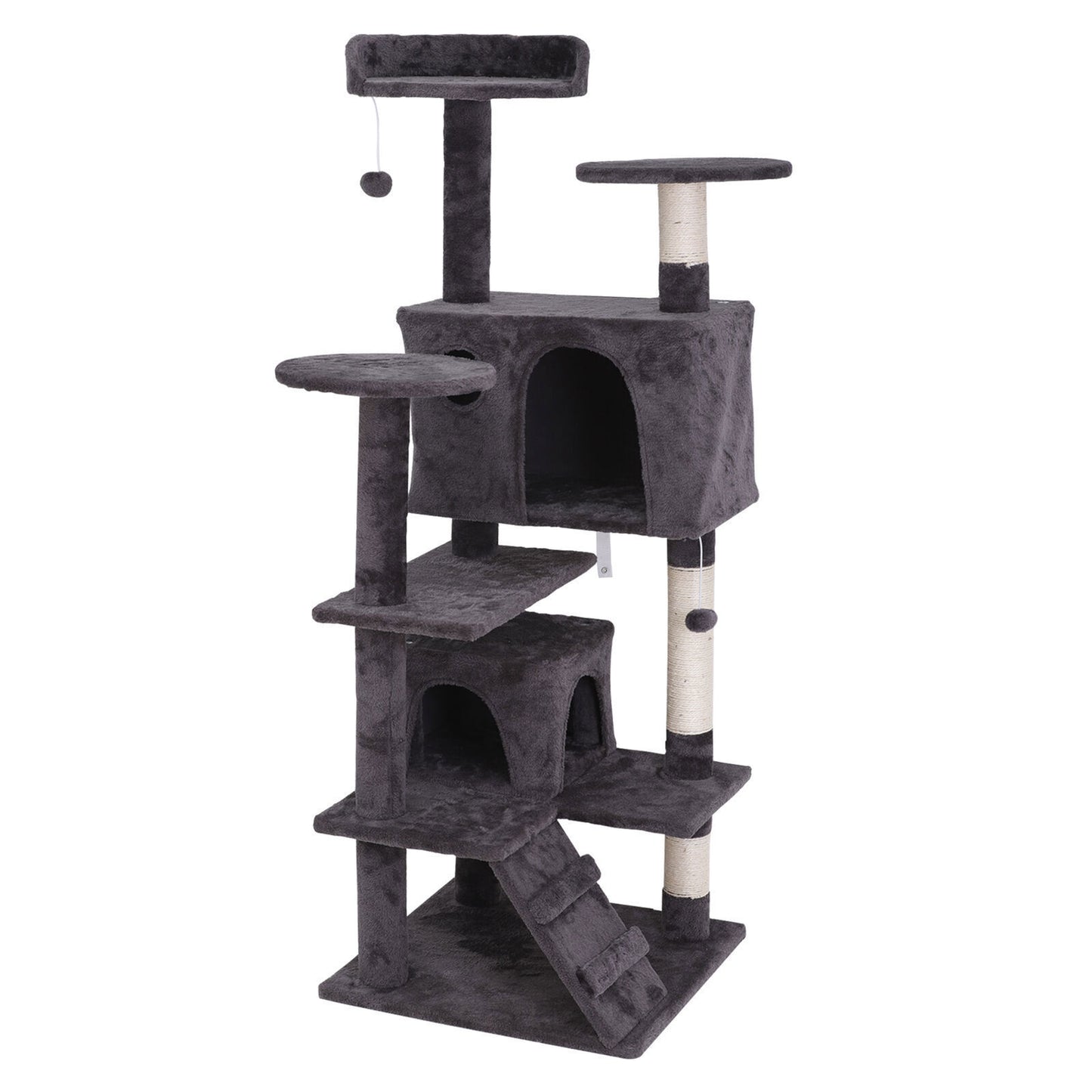 Elevate Your Cat's Playtime with the 55'' Cat Tree Tower Condo - Multi-Level Platforms and Safety Scratch Post