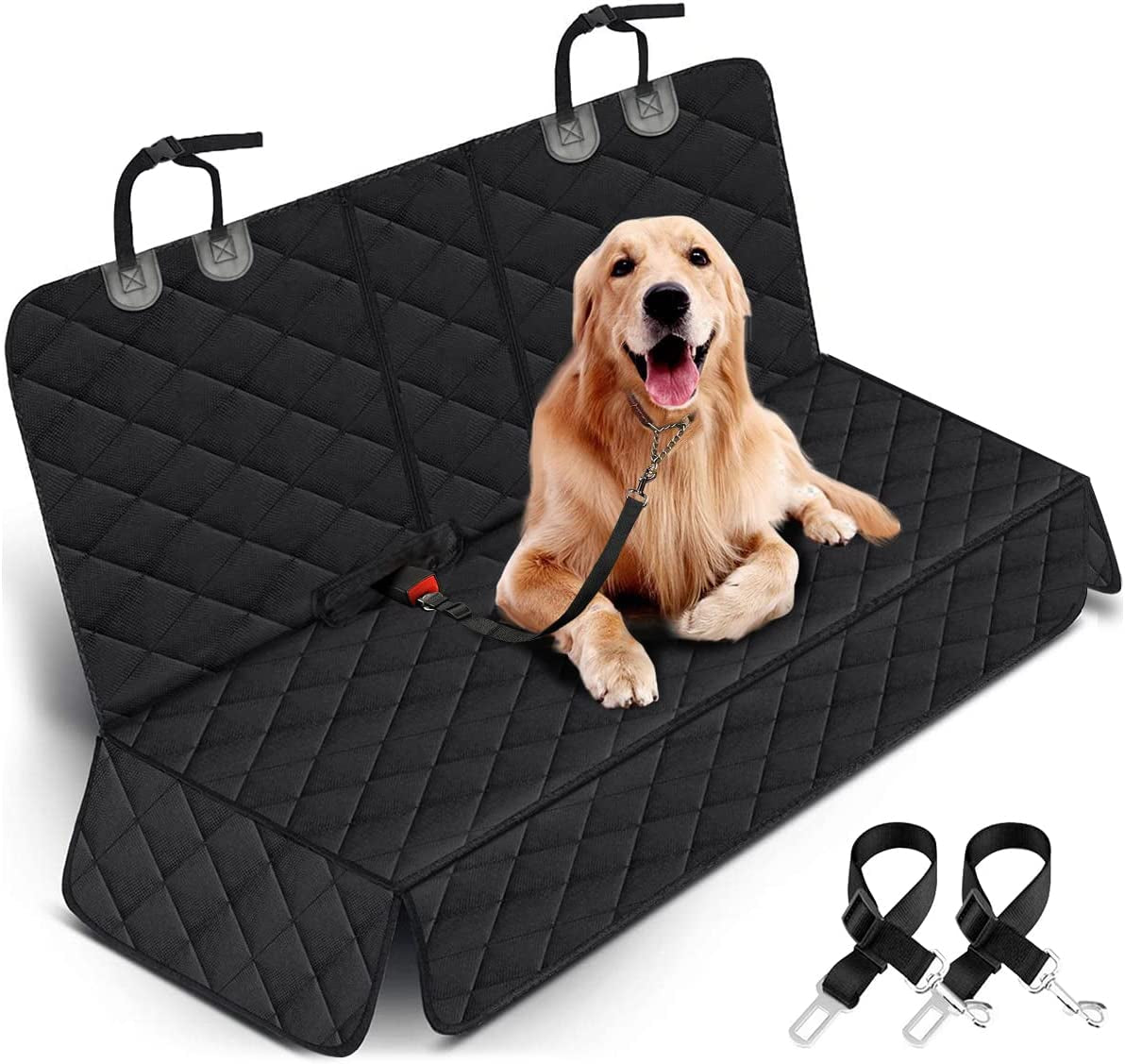 Ultimate Dog Car Seat Cover - Waterproof, Non-Slip Protector for Back Seats, Fits Most Cars, Trucks & SUVs - Black