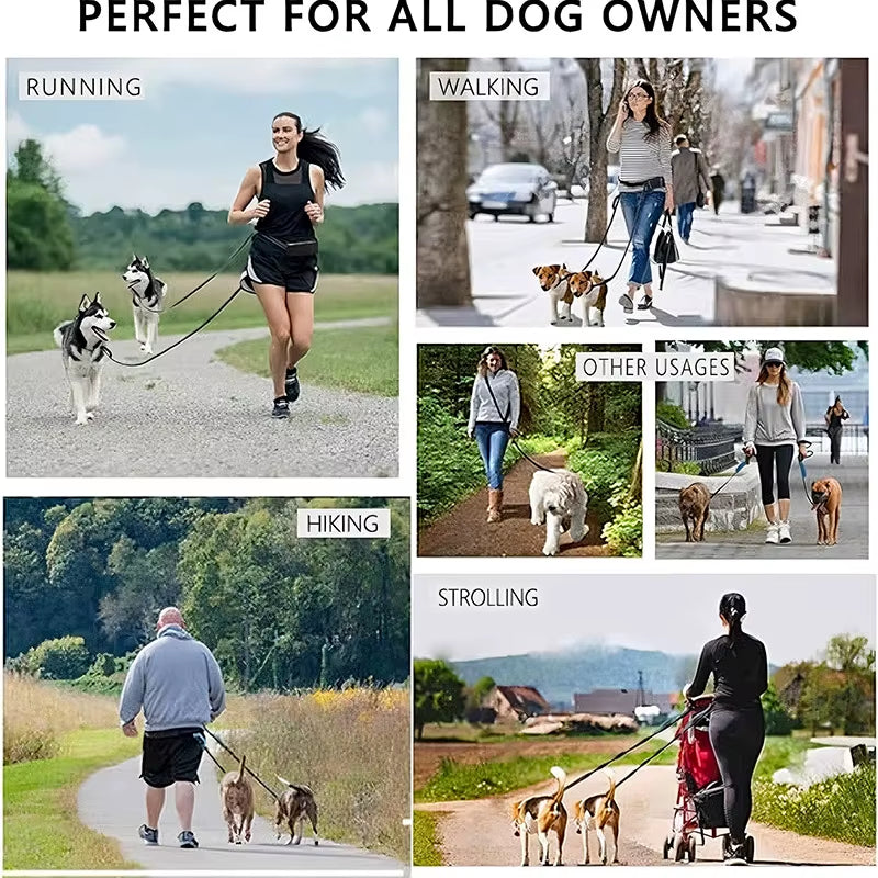 Enjoy Hands-Free Adventures with Our Adjustable Dog Leash – Perfect for Walking, Running, and Jogging!