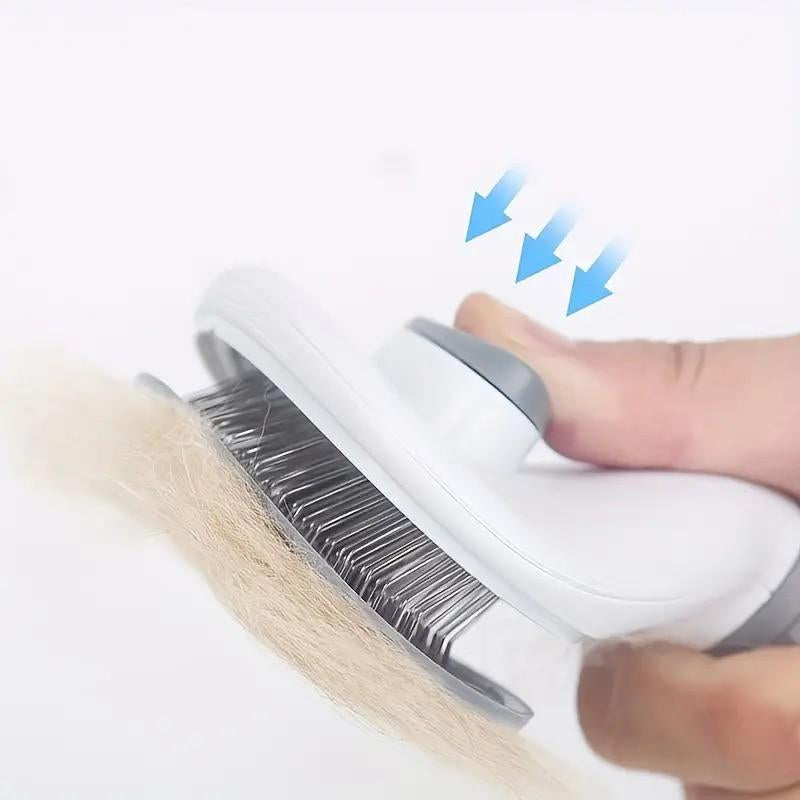 Transform Grooming Time with the One Button Self-Cleaning Comb for Cats & Dogs! 🐶🐱✨ Say Goodbye to Fur Clutter!
