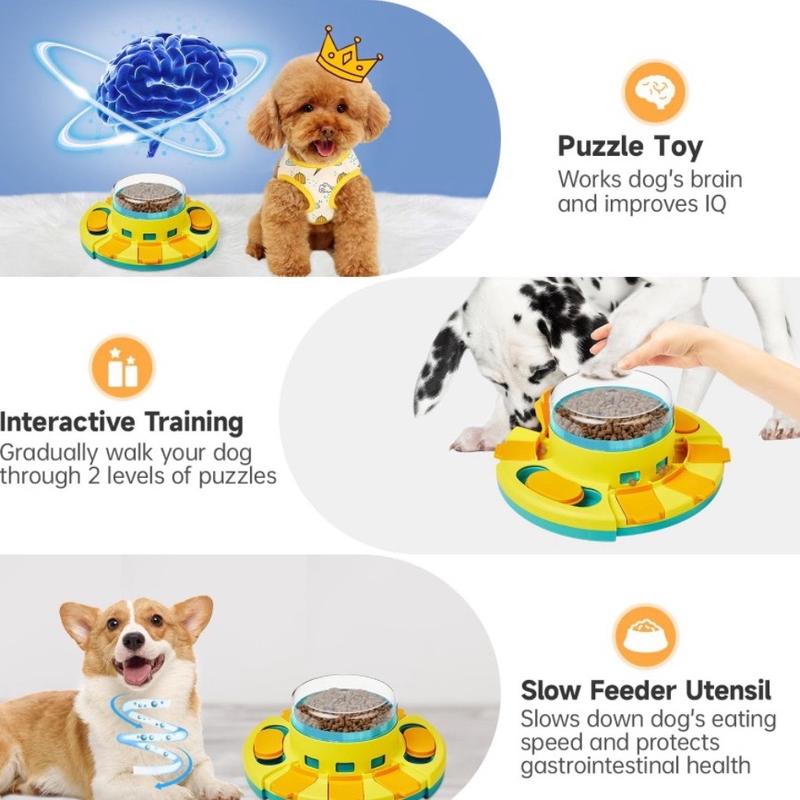 Engaging 2-Level Dog Puzzle Toy - Slow Feeder for IQ Training and Entertainment - Perfect for All Breeds!