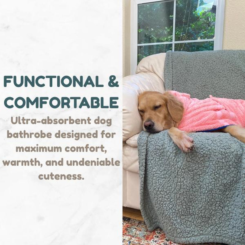Transform Your Pup's Bath Time with the DERPY CHAPPY Premium Microfiber Dog Towel Robe - Ultra-Absorbent, Quick-Dry Comfort for Dogs & Cats of All Sizes!