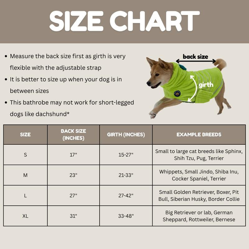 Transform Your Pup's Bath Time with the DERPY CHAPPY Premium Microfiber Dog Towel Robe - Ultra-Absorbent, Quick-Dry Comfort for Dogs & Cats of All Sizes!