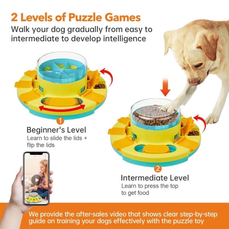 Engaging 2-Level Dog Puzzle Toy - Slow Feeder for IQ Training and Entertainment - Perfect for All Breeds!