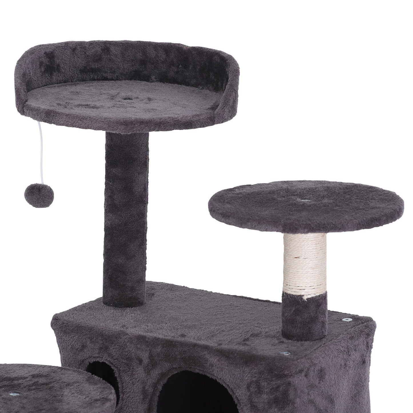 Elevate Your Cat's Playtime with the 55'' Cat Tree Tower Condo - Multi-Level Platforms and Safety Scratch Post