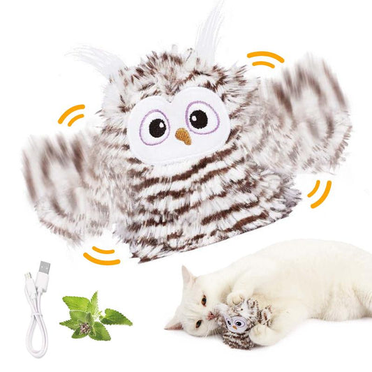 Exciting FOFOS Cat Toy: Swinging Owl with USB for Interactive Playtime!