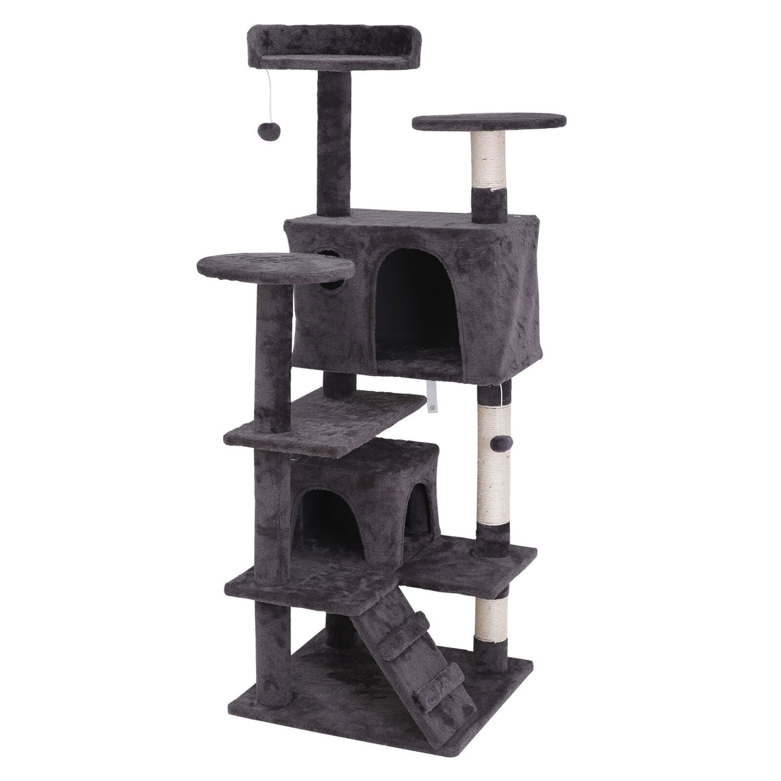 Elevate Your Cat's Playtime with the 55'' Cat Tree Tower Condo - Multi-Level Platforms and Safety Scratch Post
