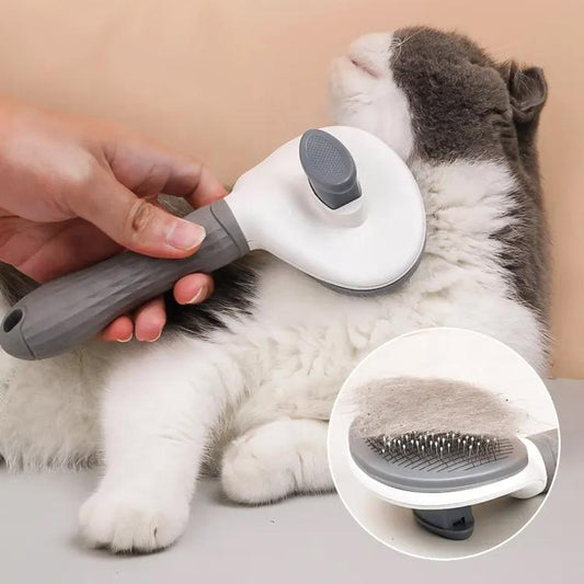 Transform Grooming Time with the One Button Self-Cleaning Comb for Cats & Dogs! 🐶🐱✨ Say Goodbye to Fur Clutter!